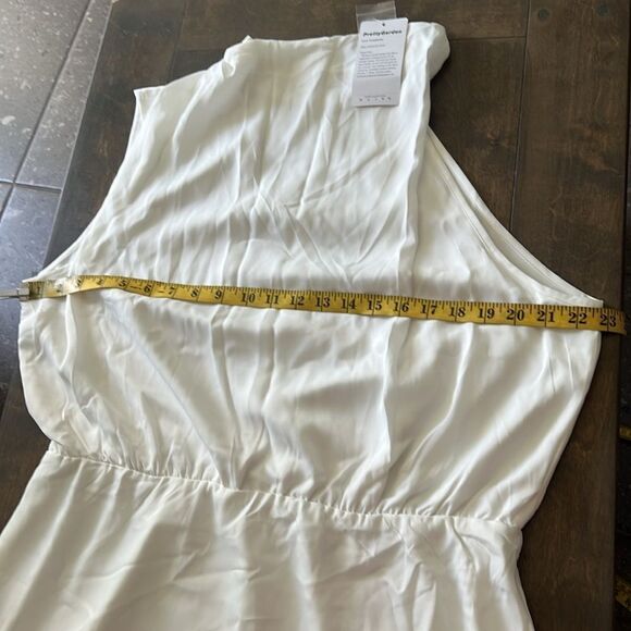 Prettygarden New Satin Elegant Sleeveless Mock Neck Cocktail Party Maxi Dress - Picture 8 of 13